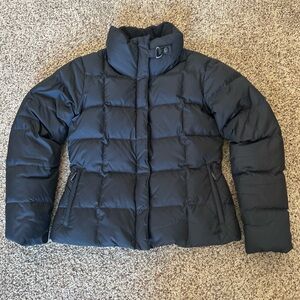 Eddie Bauer Jacket Womens Small Petite Black Quilted Puffer EB700 Goose Down